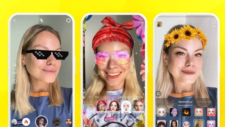 O Snapchat permite explorar uma variedade de filtros, incluindo recursos de Face Swap com celebridades e personagens 
