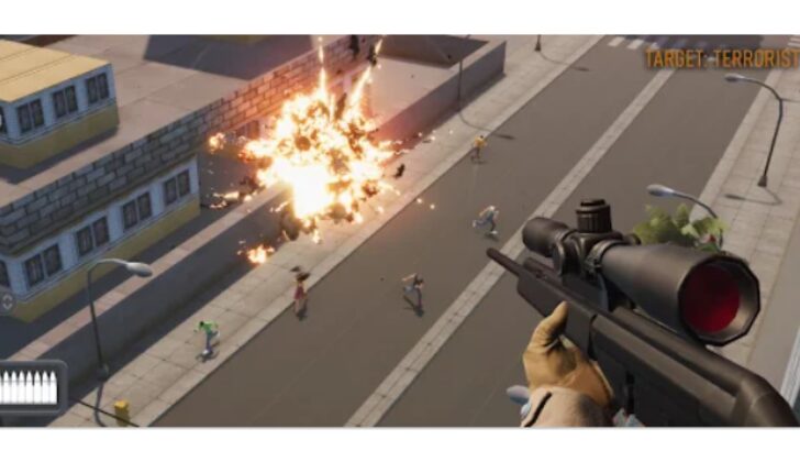 Tela de jogo do Sniper 3D